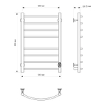 Полотенцесушитель MIXLINE CAPELLA  80х50 (таймер, 318 Вт, 8 перекладин) электрический ХРОМ