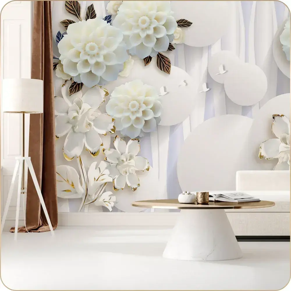 Фотообои 3D Цветы Шары в спальню, в гостиную, на кухню 350х260