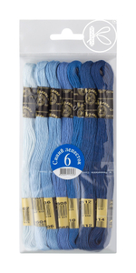 Нитки мулине набор "Цветик-семицветик", №6-Синий лепесток, 7*10м, 100% хб