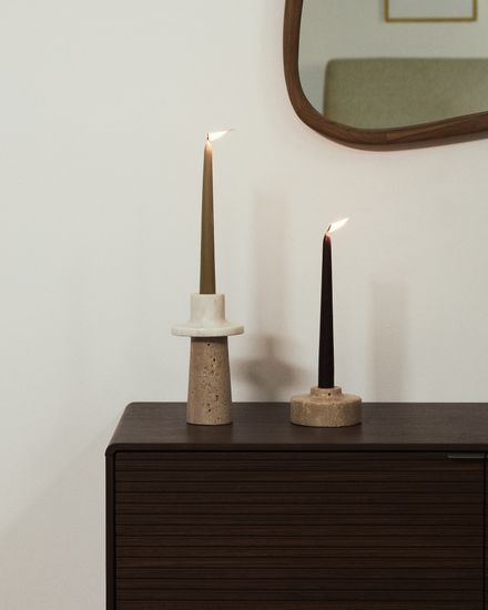 Подсвечник Zalvori из травертина 6 см