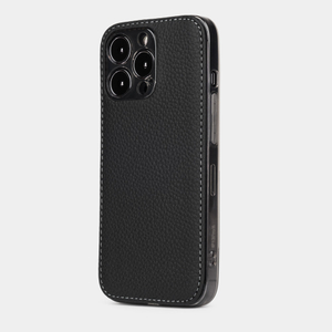 Чехол-накладка для iPhone 13 Pro из кожи теленка черного цвета