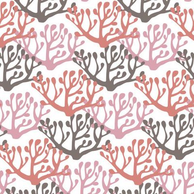 Buy fabric with abstract twigs coral