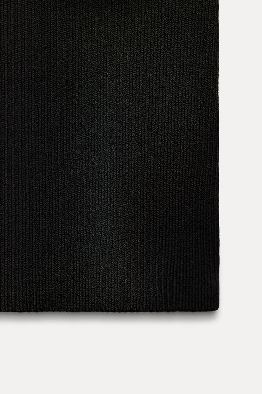 ZARA ТРИКОТАЖНЫЙ ТОП С ОТКРЫТЫМИ ПЛЕЧАМИ И МЕТАЛЛИЧЕСКИМ КОЛЬЦОМ, ЧЕРНЫЙ