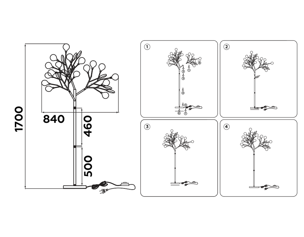 Ambrella Напольный телескопический светильник со сменной лампой Traditional TR3030
