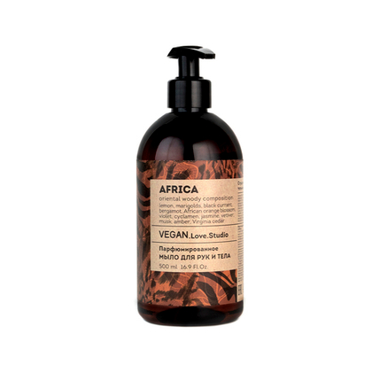 Мыло жидкое парфюмированное для рук и тела VEGAN.Love.Studio "Africa", 500 мл