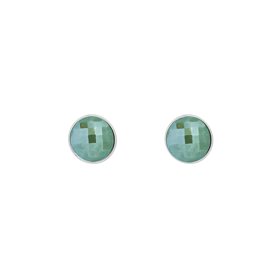 Серьги пусеты Possebon Pearl Green Quartz A1184.16 G/S