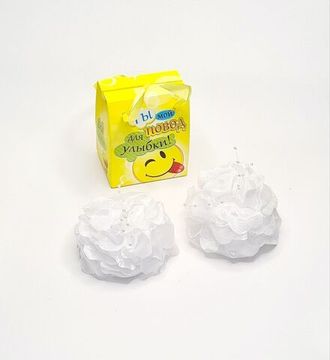 Бант для волос на резинке, с блёстками и бусинками школьный, 2 шт.