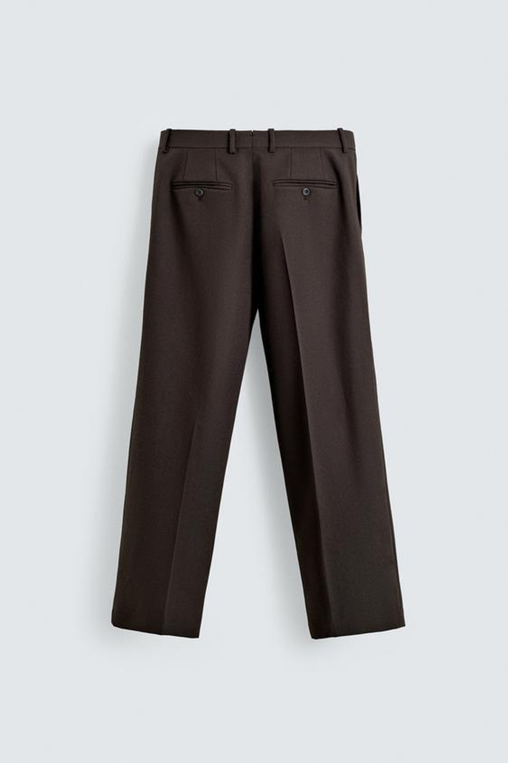 ZARA БРЮКИ ИЗ 100% ШЕРСТИ С ЗАЩИПАМИ, КОРИЧНЕВЫЙ