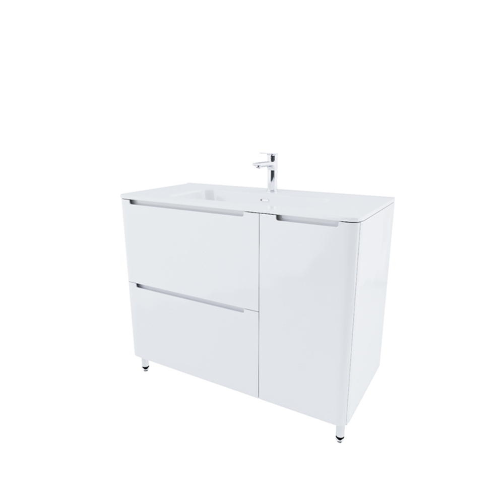 Тумба с умывальником IDDIS Edifice, напольная, 100 см, белая, EDI10WFi95K