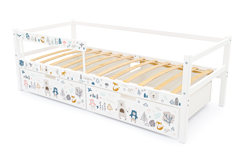 Детская кровать тахта Бельмарко Svogen белый мишки