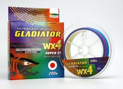 Плетеный шнур Gladiator 0,25мм multicolor 200м