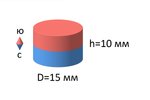 Неодимовый магнит  диск 15х10
