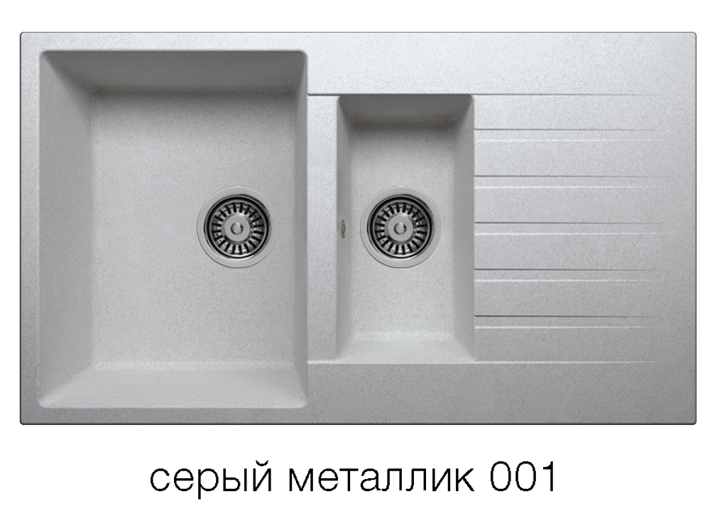 Кухонная мойка Tolero R-118 860x500мм Серый металлик №001