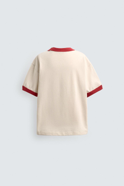 ZARA Х DISNEY ФУТБОЛКА С НАДПИСЬЮ, ЭКРЮ