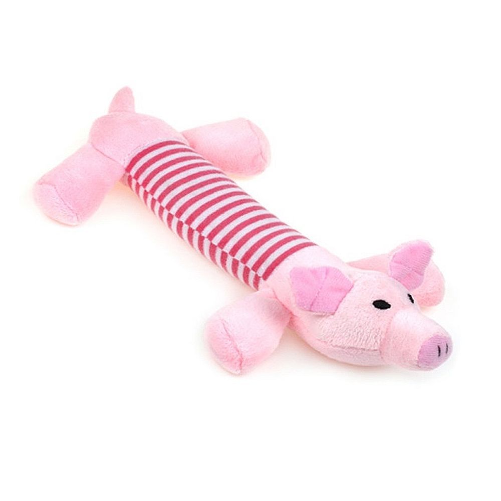 Игрушка для домашних животных Свинка розовая с пищалкой "Чистый котик", 25см
