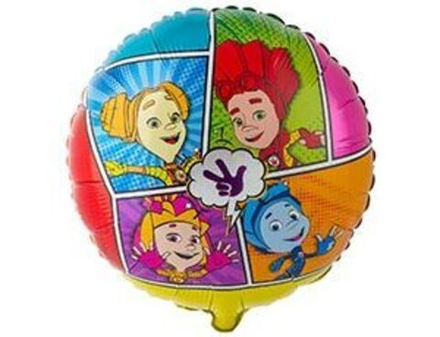 Шар фольга круг 45см. Фиксики комиксы