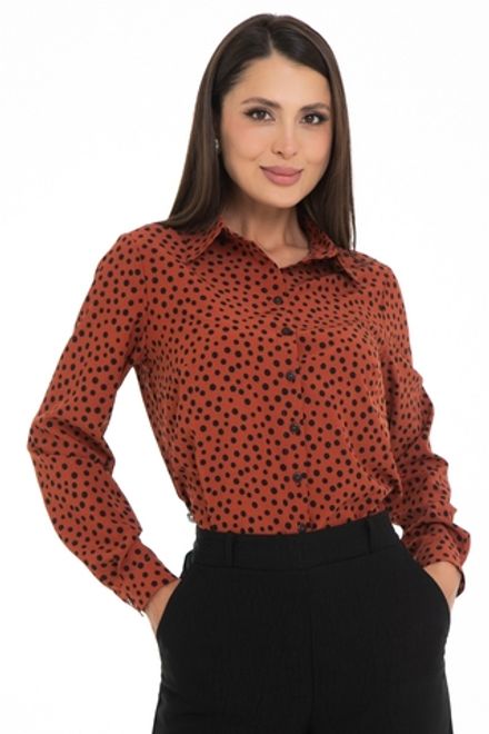 Рубашка Деловой стиль (горошек, терракот) Diolche