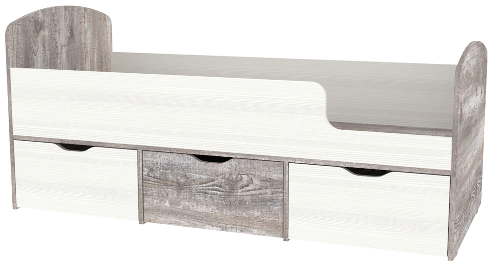 Кровать КарИВи Малыш Мини Бетон Белое Дерево