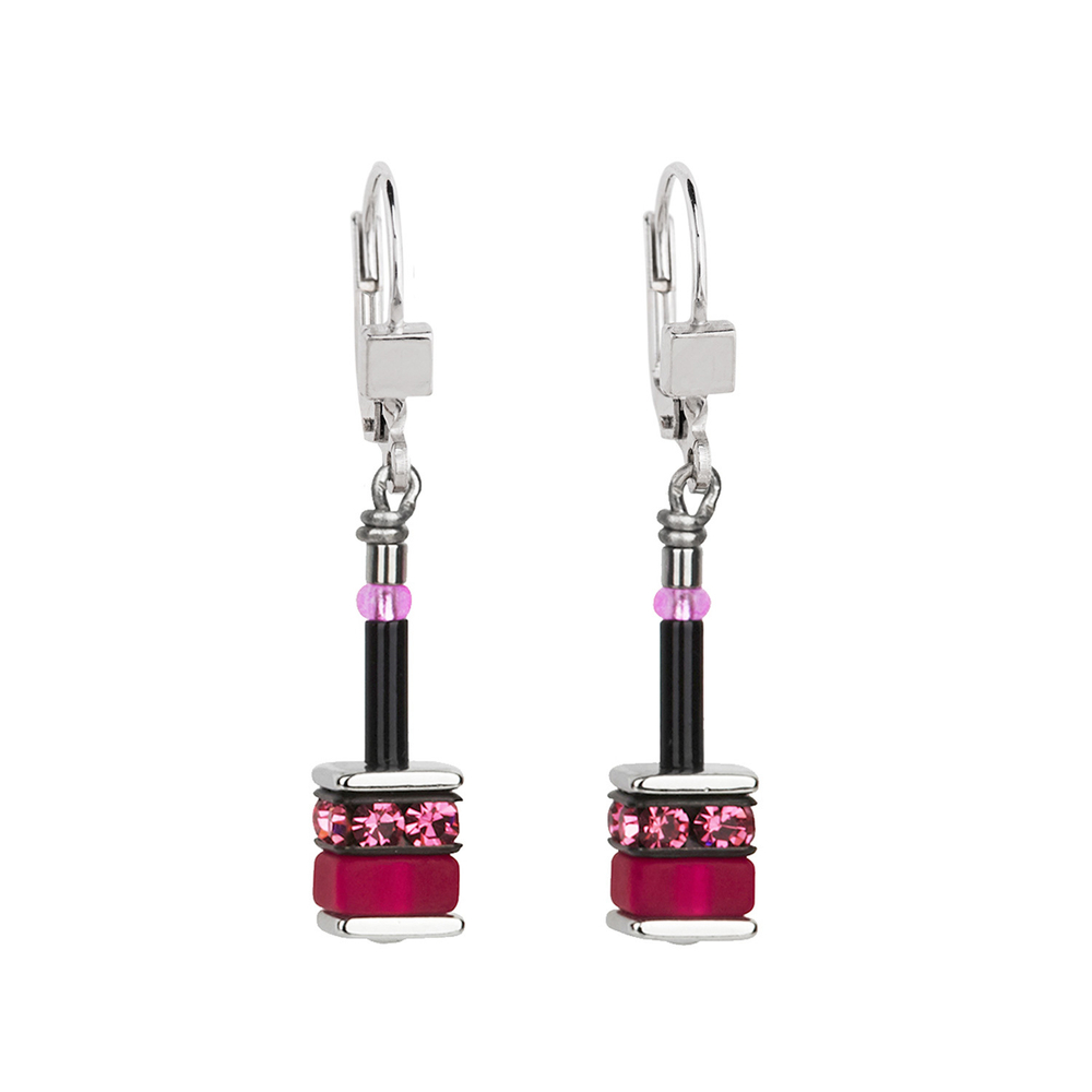 Серьги Coeur de Lion 4409/20-1500 цвет розовый, чёрный