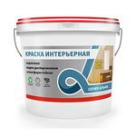 КРАСКА В/Д ДЛЯ СТЕН И ПОТОЛКОВ "ALFAVIT" супербелая 6,5 КГ (1) серия "АЛЬФА"