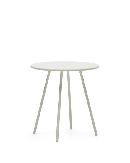 Montjoi Круглый уличный стол из стали с белой отделкой Ø 70 см