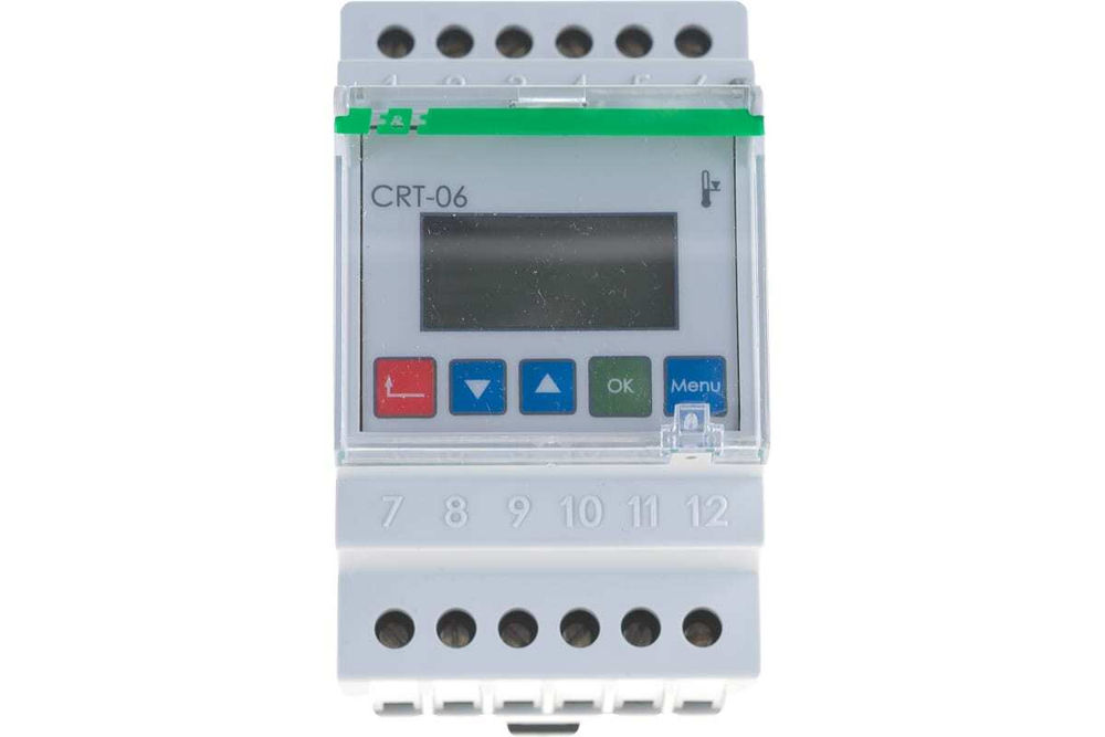 Реле контроля температуры CRT-06 230В AC 16А 2х1Z IP20 (от -100 до +400 град.C; микропроцессорный; многофункц.; ЖКИ индикация; с возможностью подкл. двух выносных датчиков РТ100)