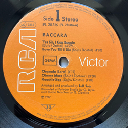 Винтажная виниловая пластинка LP Baccara, Yes Sir, I Can Boogie (Германия 1977)