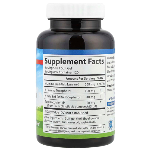 Carlson, E-Gems® Elite, витамин E с токоферолами и токотриенолами, 120 мягких таблеток