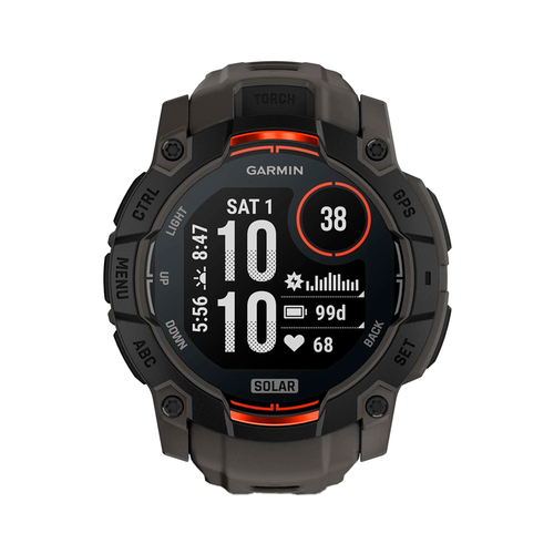 Умные часы Garmin Instinct 3, 50mm, Solar Black / Charcoal Band (010-02935-00)