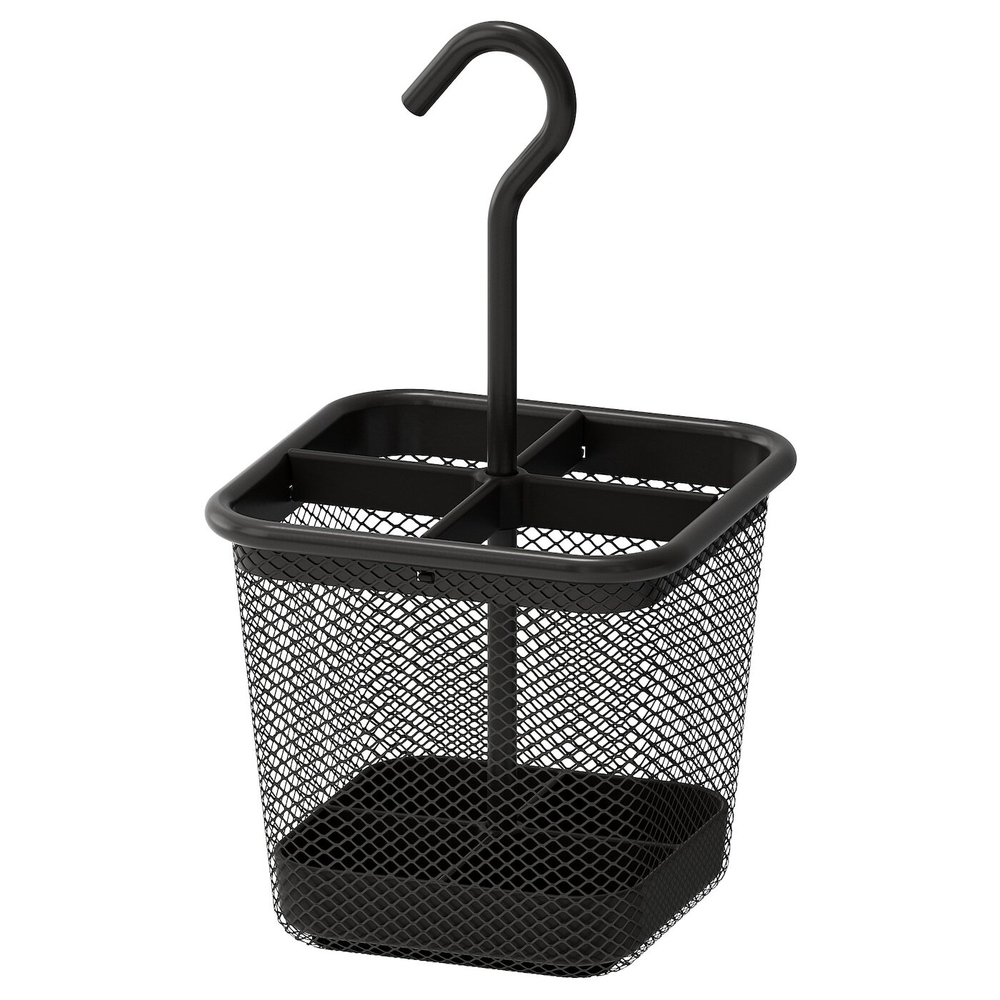 IKEA UPPDATERA  (ИКЕА УППДАТЕРА)  -  Коробка для столовых приборов, антрацит, 12x12 см