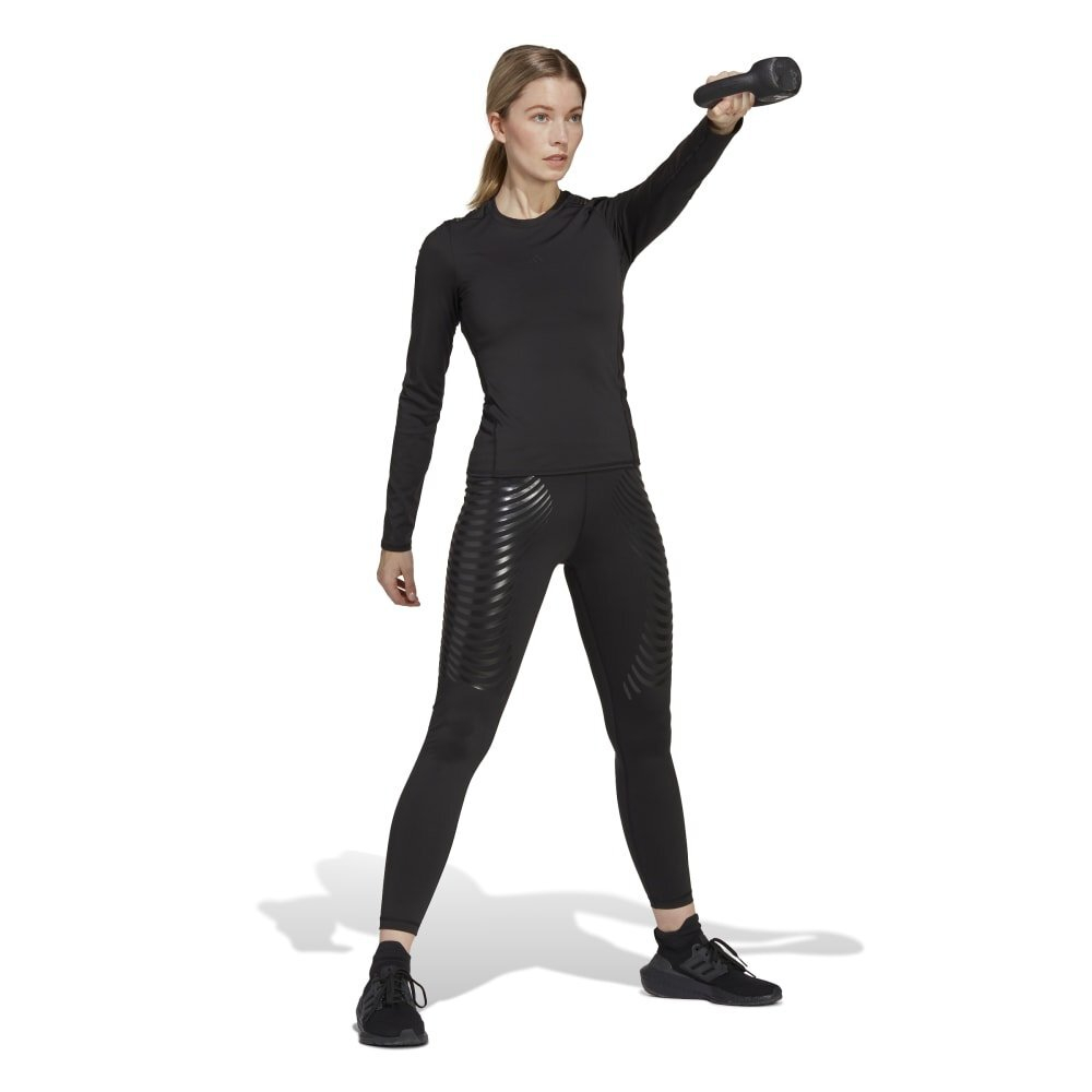 Баскетбольная женская футболка adidas Techfit Control X Rgeon™ Long Sleeve Tee Black