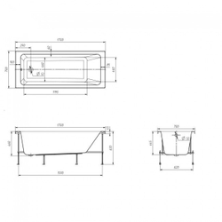Акриловая ванна Roca Leon 1700x700 7248658000