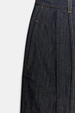 ZARA ДЖИНСЫ ZW COLLECTION BALLOON С ВЫСОКОЙ ПОСАДКОЙ И ЗАЩИПАМИ, СИНИЙ