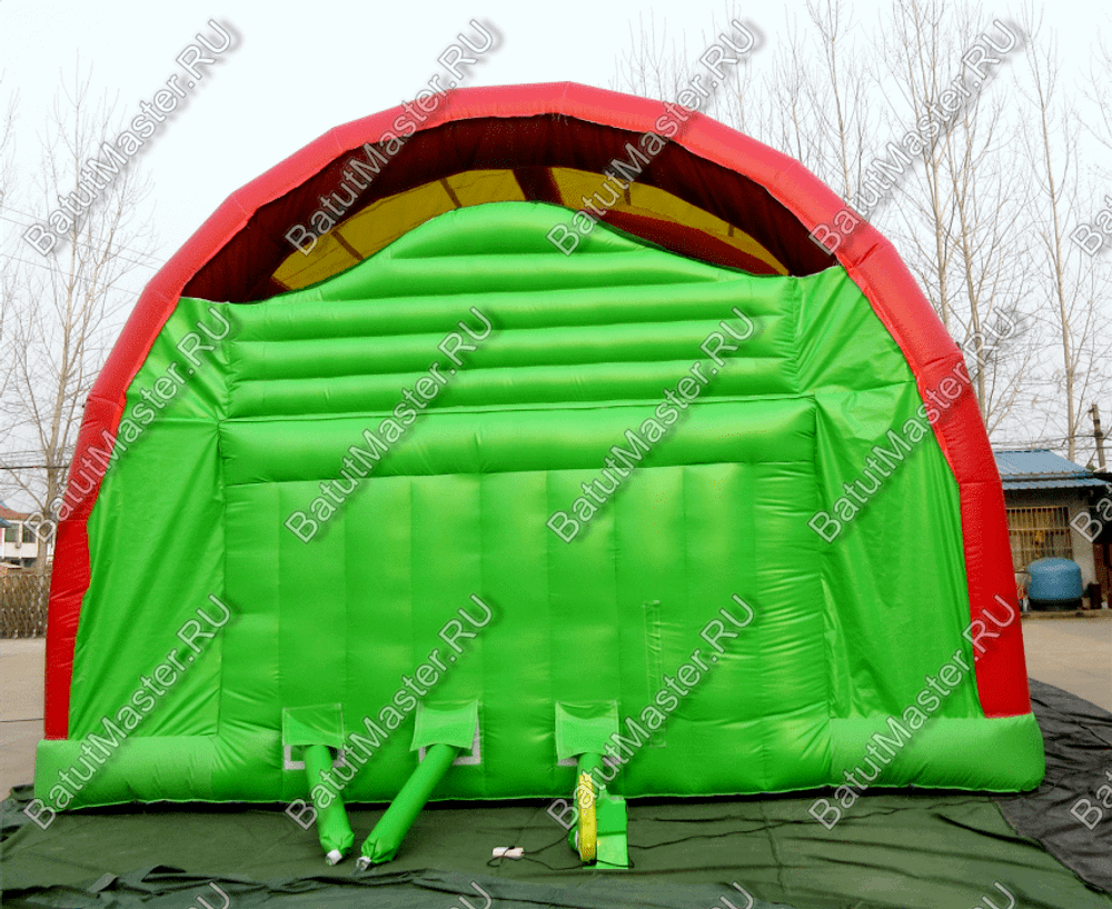 Надувной батут "Страна Сафария-2" с крышей и высокими горками 13*7*6 м
