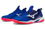 Mizuno Wave Fang Zero 2 low-top badminton shoes blue and white