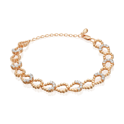 Браслет из красного золота с фианитами