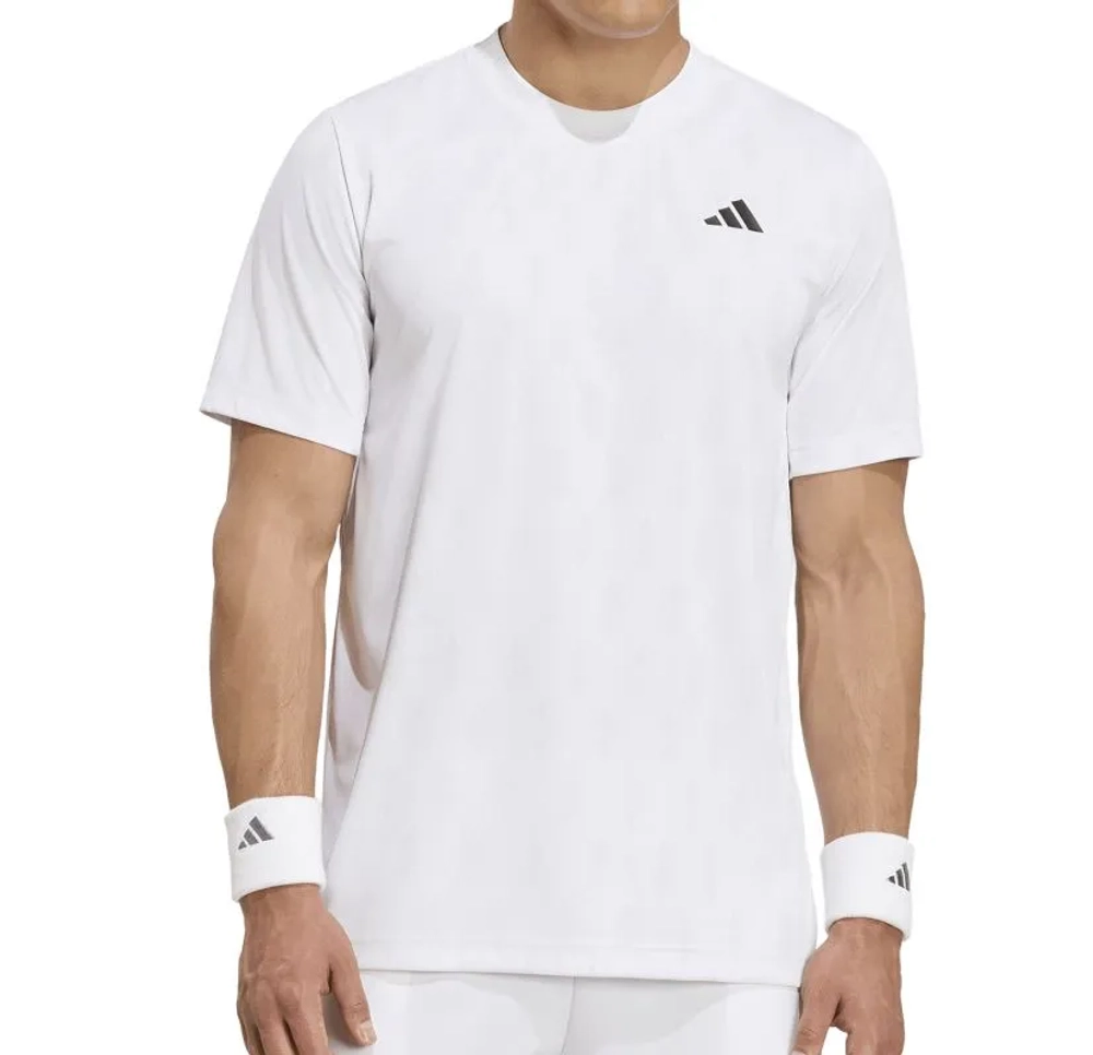 Теннисная футболка Adidas Club Climacool Graphic - white/dash grey