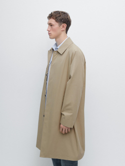 Massimo Dutti Тренч из легкого хлопка, бежевый