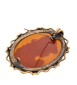 AM-2601 Брошь «Камея Юность» (латунь, янтарь)