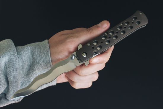 Складной нож Cold Steel 26SK4 Ti-Lite 4 Kris Plane c клинком из стали AUS-10A, рукоять Zytel