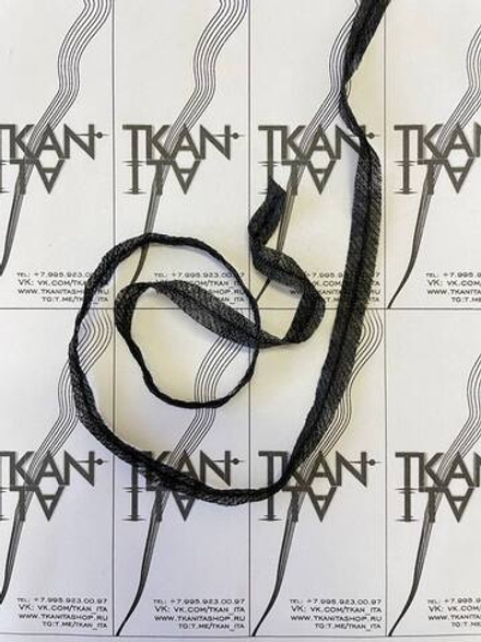 Лента нитепрошивная клеевая по косой с нитью (100%полиэстер, Черный, 10)