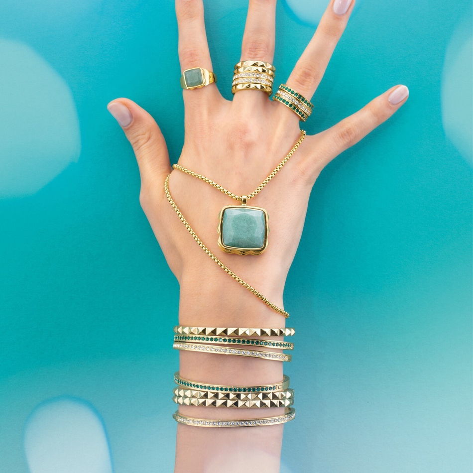 Браслет Coeur de Lion Dark Green-Gold 17 см 0127/33-0549