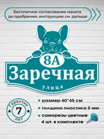 Адресная табличка с французским бульдогом, 60х45 см.