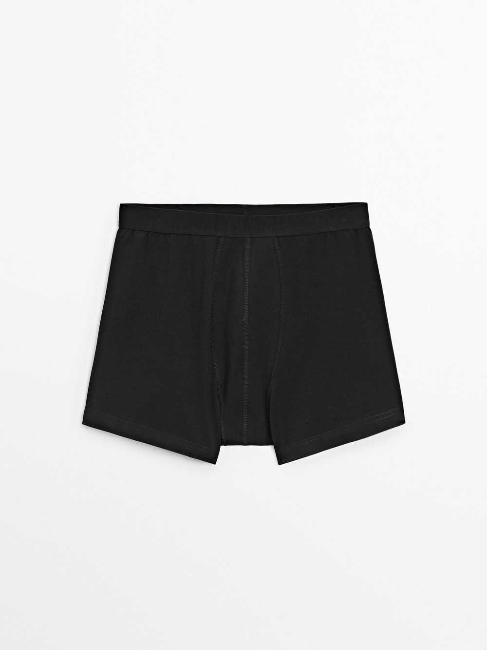 Massimo Dutti Однотонные трусы-боксеры из смесового хлопка, черный