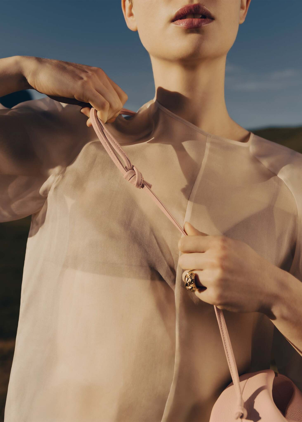 Сумка Polene Béri EDITION TEXTURED CHALK