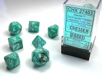 Chessex 7-dice set Marble - Oxi-Copper/White