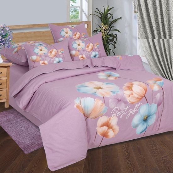 Двуспальный с европростынёй комплект постельного белья Анетта велюр (фуле)