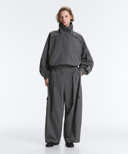 Oysho Водоотталкивающие нейлоновые брюки-карго, асфальтовый