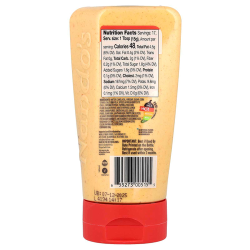 NANDO'S, Perinaise, пикантный и огненный майонез, острый, 255 мл (8,6 жидк. Унции)