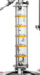 Тарельчатая стеклянная колонна Ф75, 5 тарелок, 1,5"